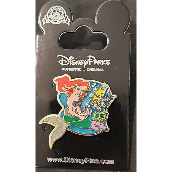 Disney Little Mermaid Princess Ariel Jerry Leigh Flounder Flower 2010 Pin 77690 - Picture 1 of 4
